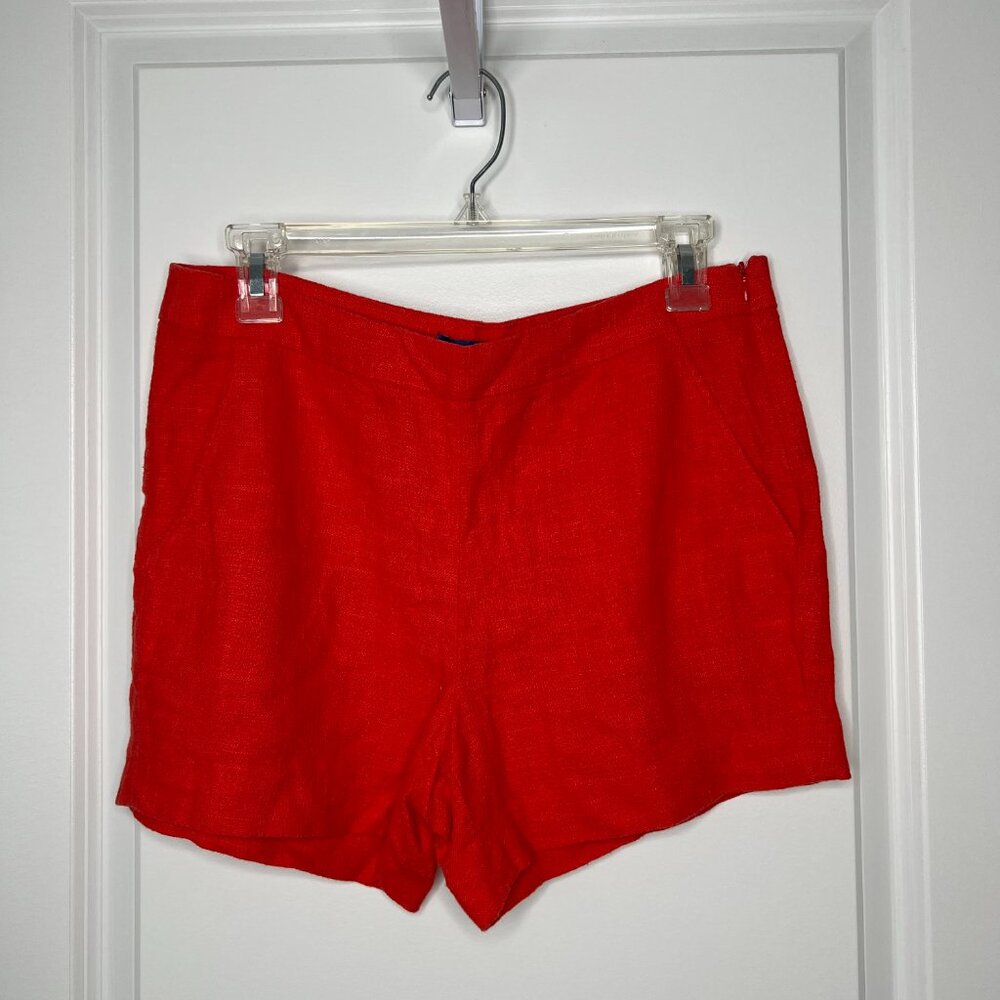 Antibes Blanc Women's Size 6 Linen Cotton Shorts Burnt Orange Red